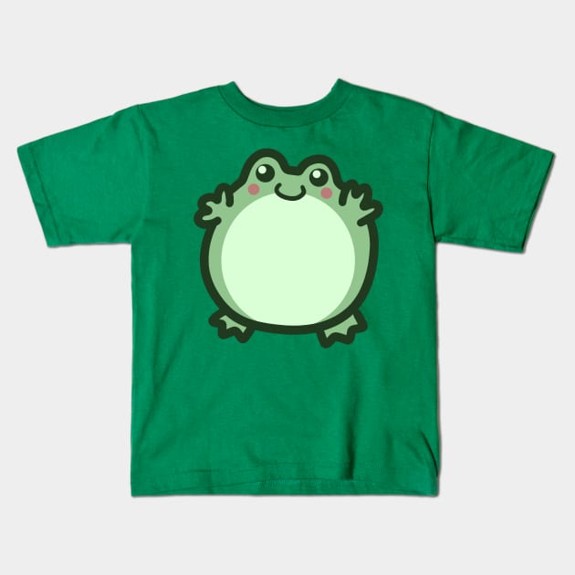 Cute Round Frog Kids T-Shirt by saradaboru